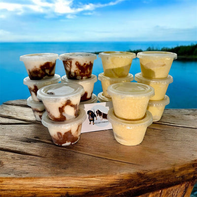 Honey, Peanut Butter with 'choc-not' sauce Ice Cream